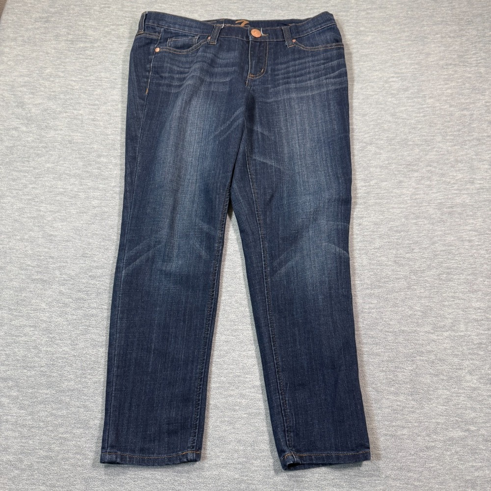 Seven7 Jeans Women 28 Dark Wash Skinny Easy Fit Mid Rise Stretch Denim Casual